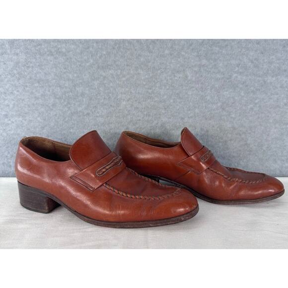 Vintage Bostonian Men’s sz 8 Slip On 70s Style Loafer Disco Workwear Office - Picture 2 of 13